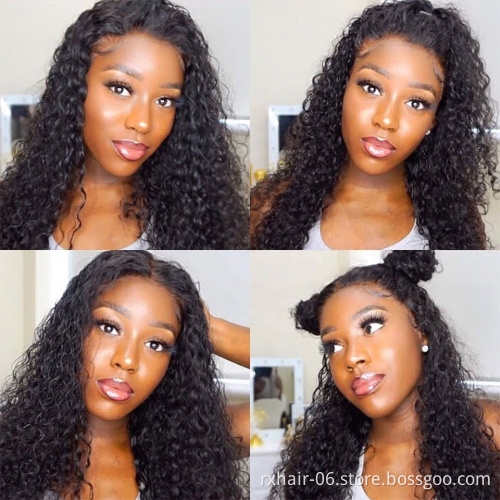 30 Inch Brazilian Virgin Hair Unit Water Wave HD Lace Frontal Wig Peruvian Waterwave Wig Loose Deep Curly Wave Human Hair Wig
